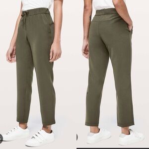 Lululemon Athletica Olive Joggers Lululemon On The fly olive green ankle pants